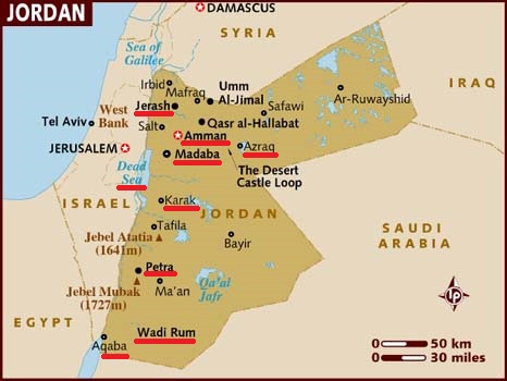 Map of Jordan